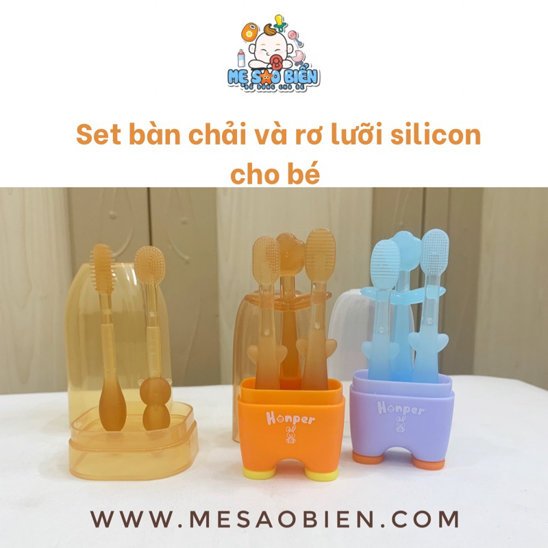 Set bàn chải và rơ lưỡi silicon cho bé