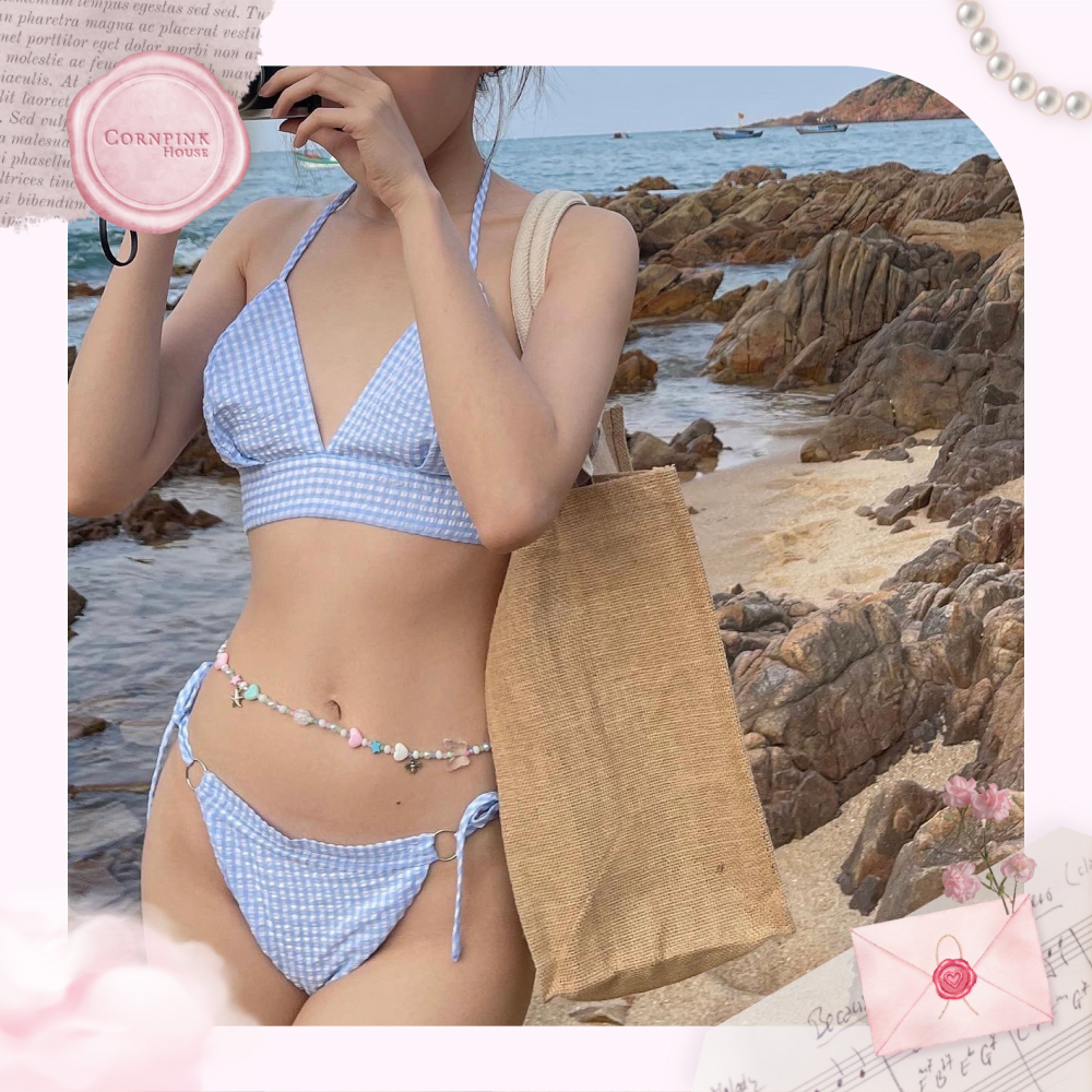 Cornpink House | Mono Bikini | Đồ bơi nữ 2 mảnh kín đáo | Nhiều màu sắc dễ thương | Vải muslin xốp | Tặng kèm mút