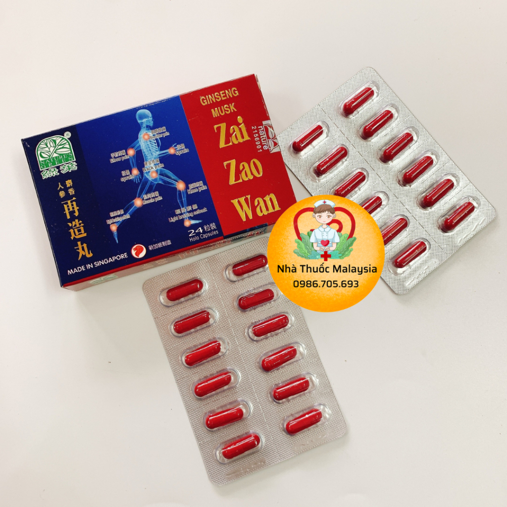 Nhân Sâm Xạ Hương Tái Tạo Hoàn Vỉ 24v - Zai Zao Wan Singapore