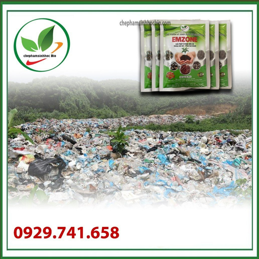 Combo 5 gói men vi sinh Emzone. Khử mùi hôi phân cá, ủ đậu tương và rác thải sinh hoạt. Gói 200Gr