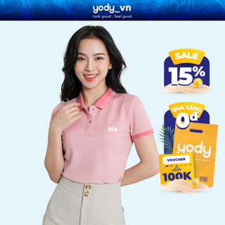 Áo phông polo nữ YODY mắt chim, thun cộc tay cổ bẻ phối bo chuẩn phom xuất xịn, mềm mịn thoáng mát APN3340