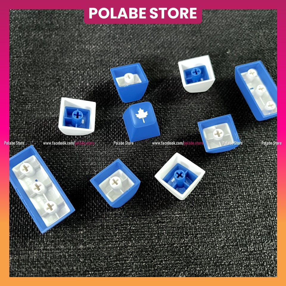 Keycap SA GREY WHITE BLUE SA Profile chất liệu ABS double shot dùng trên nhiều layout bàn phím cơ - Polabe Store