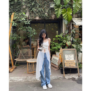 [Augustcloth] Áo 2 dây xẻ tà dáng dài