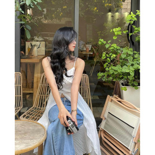 [Augustcloth] Áo 2 dây xẻ tà dáng dài