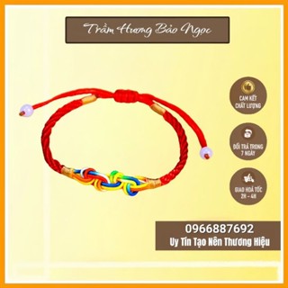 Vòng Tay Chỉ Đỏ Kết Nút Thắt Đồng Tâm Ngũ Sắc - N107