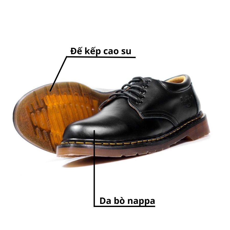 Giày Da Dr 8053 Đen Cổ Thấp Lucas Shoes, Kiểu Dáng Doctor, Da Bò Nappa, Đế Kếp Cao Su Có Khâu Đế - BH 1 năm | BigBuy360 - bigbuy360.vn