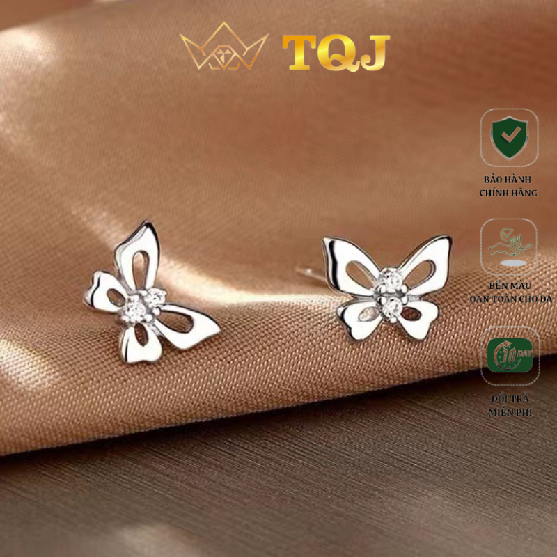 Khuyên Bạc Nữ S925 Cao Cấp TQJ-KE36 Họa Tiết Bướm Nhỏ Dễ Thương Thời Trang Phụ Kiện Trang Sức Cho Bạn Nữ