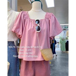 Rn578_rập giấy may áo tay bí nữ