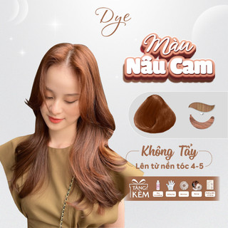  Thuốc nhuộm tóc  thuốc nhuộm tóc nâu cam DYE.HAIR  tặng kèm oxy trợ dưỡng và bao tay 