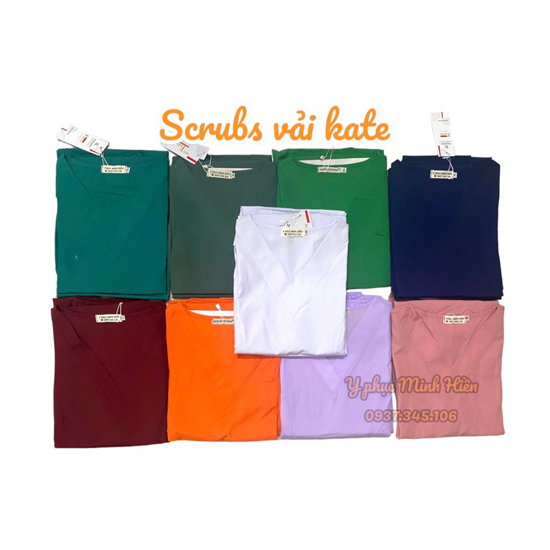 BỘ SCRUBS NỮ VẢI KATE, ĐỒNG PHỤC Y TẾ, Y PHỤC CHO BÁC SĨ BS, Y TÁ, ĐIỀU DƯỠNG, KTV, DƯỢC SĨ, CÔ GIÁO