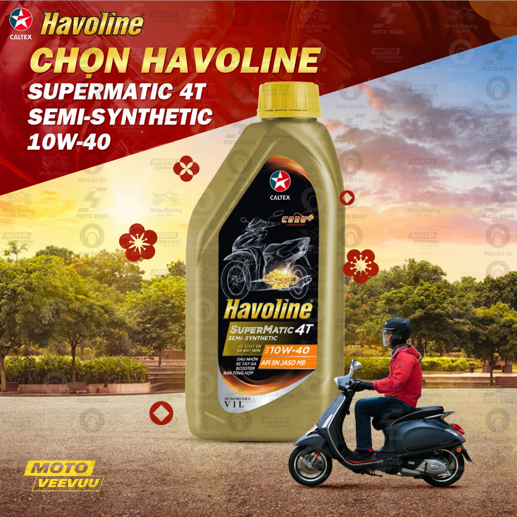 Dầu nhớt Tay Ga CALTEX HAVOLINE SEMI MATIC 4T 10W40 800ml 1 Lít Bán tổng hợp