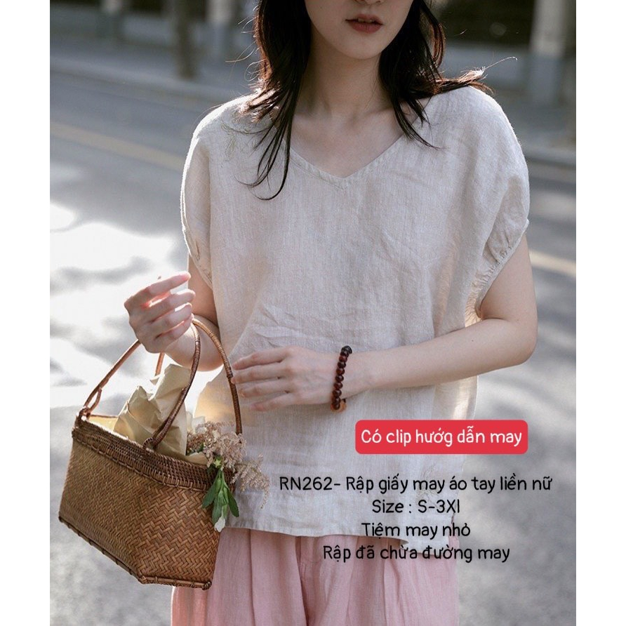 RN262_Rập giấy may áo tay liền nữ