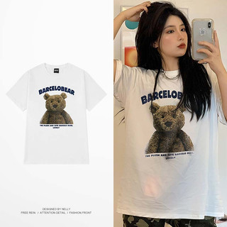 Áo thun nelly ngắn tay in hình "barcelobear" áo phông