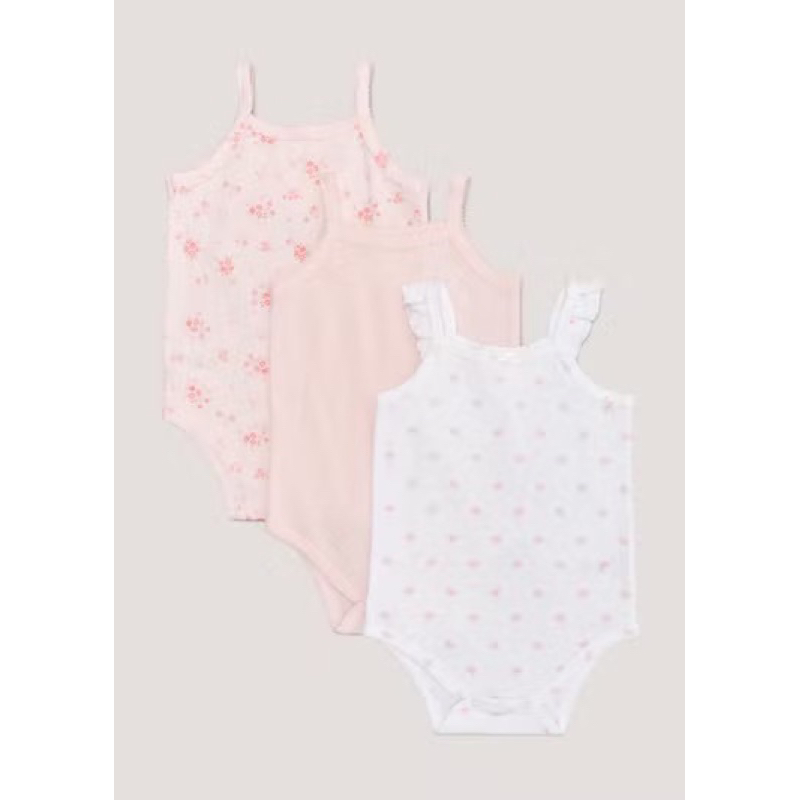 Set 3 áo bodychip dây bé gái Matalan