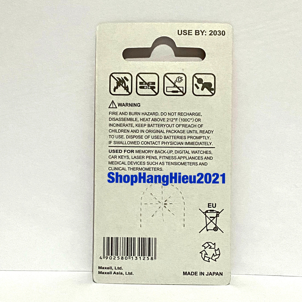 Pin CR2032 Maxell Cao Cấp Vỉ 1 Viên Made in Japan Hàng Chính Hãng