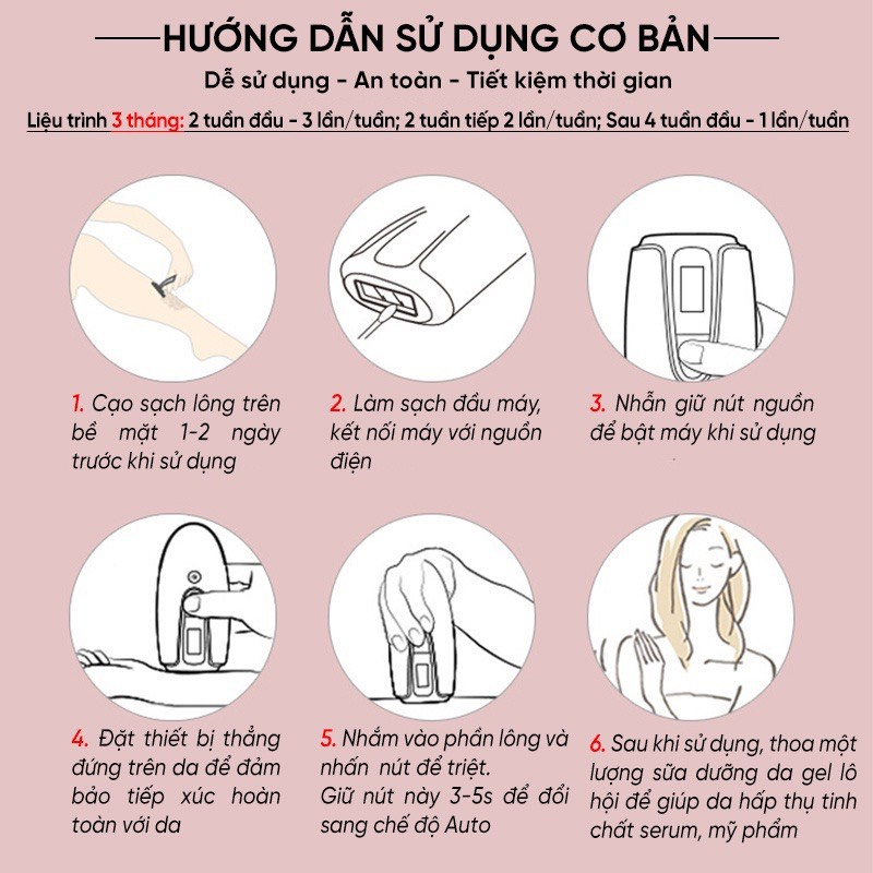Máy Triệt Lông Vĩnh Viễn Premium trẻ hóa da, sạch lông, vô hạn sung, Bảo hành 12 tháng
