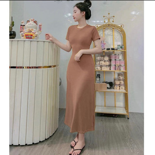 Đầm body Dáng dài Midi Đơn giản buộc dây hở lưng tôn dáng Siêu xinh