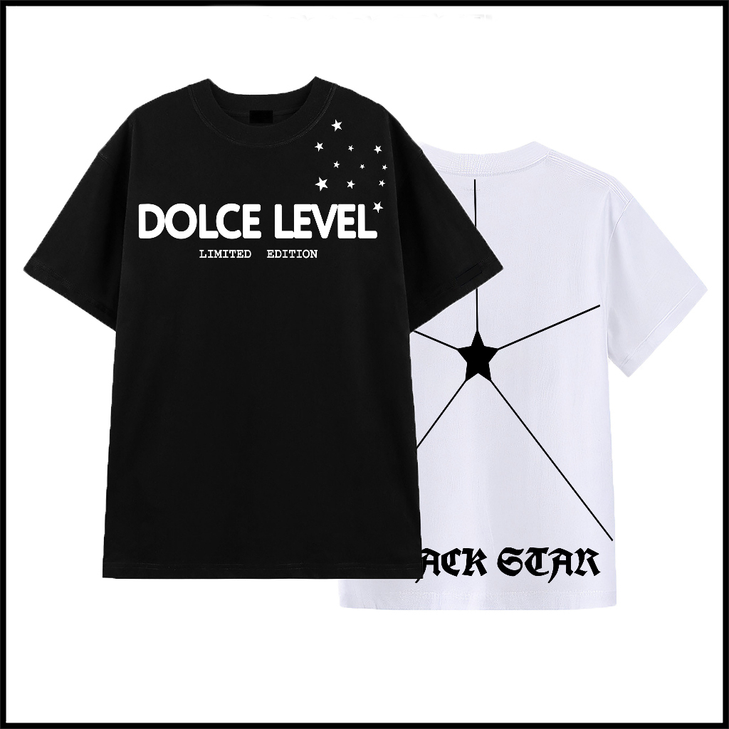Áo Phông Dolce Level Chữ In - Áo Thun DG Nam Nữ Phong Cách Boy Phố 2023 100% cotton Trắng,Đen phong cách streetwear