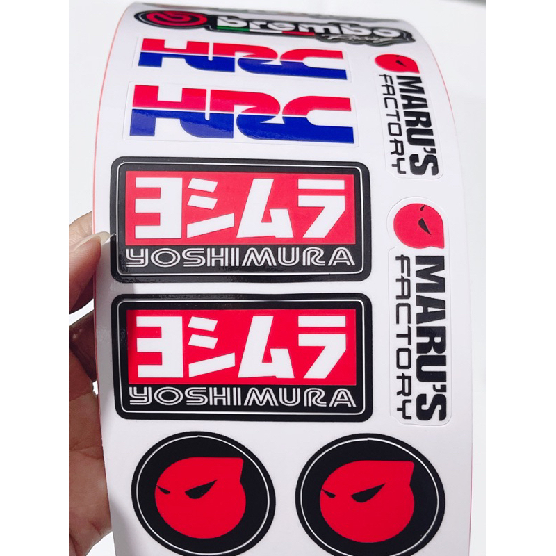 Tem dán mẫu tổng hợp Uma mèo thần tài King drag… tem có sẵn keo mặt sau