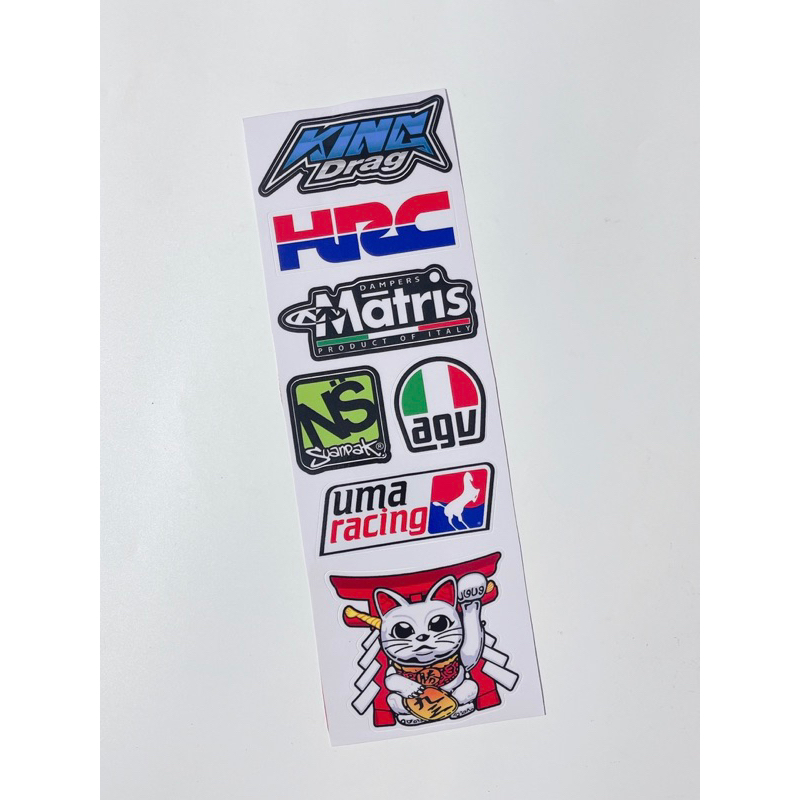 Tem dán mẫu tổng hợp Uma mèo thần tài King drag… tem có sẵn keo mặt sau