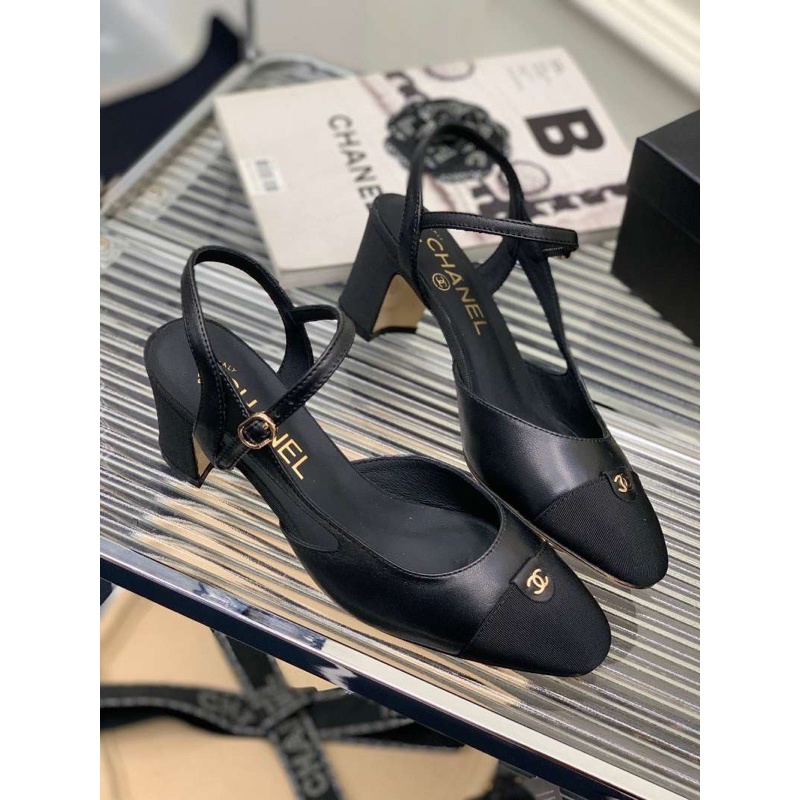 Sandal Cha.neo Gót Vuông 5cm Hàng QC Fullbox - Kèm video thật