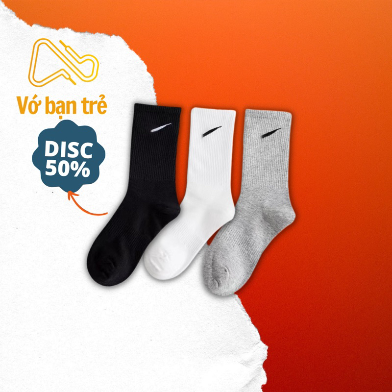 Tất (Vớ) Naiki - FREESHIP - Giao liền ở HCM - Vớ nam nữ thời trang cao cấp - Thoáng khí chống hôi chân
