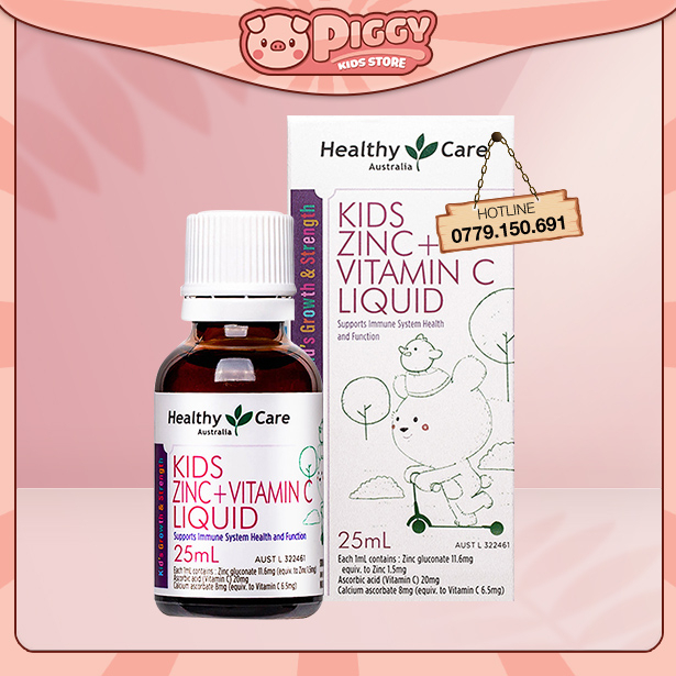 Kẽm nước ZINC +VITAMIN C Healthycare Liquid 25ml Úc