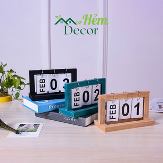 Lịch để bàn khung gỗ trang trí nhiều màu sắc