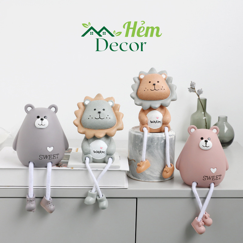 Mô Hình Thú Cưng, Tượng Con Vật Decor Đáng Yêu
