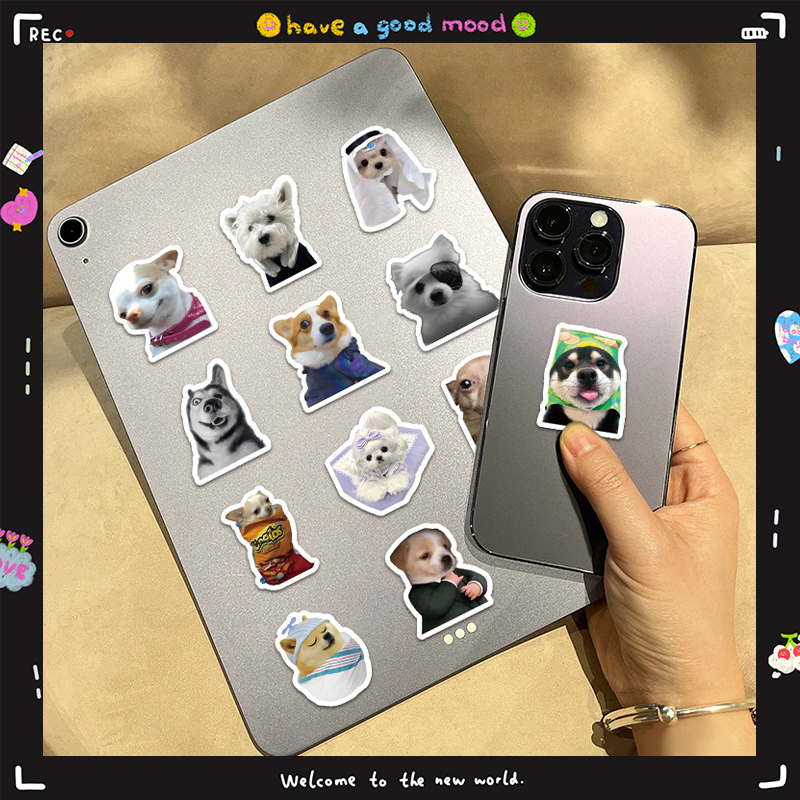 💜Set 60 Sticker Dán Laptop, Điện Thoại, Ván Trượt, Ván Trượt Hình Doge Mèo  Vui Nhộn