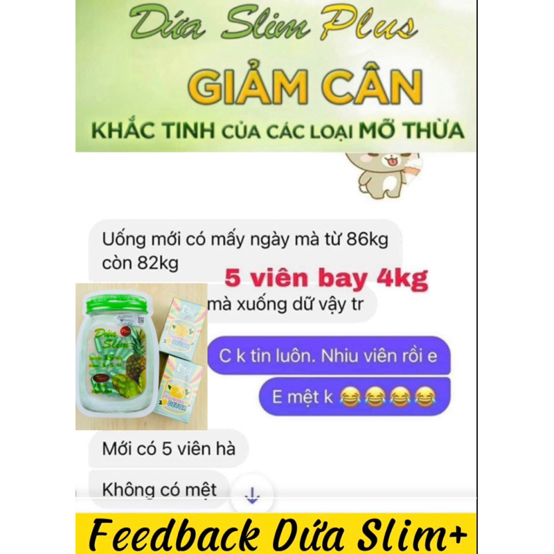 Giảm ngay 3-5kí siêu phẩm DỨA PLUS SLIM cực mạnh