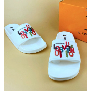 Dép nam LV dép nam quai ngang mẫu mới nhất 2 màu trắng đen quai cao su mềm mại hót 2023 | BigBuy360 - bigbuy360.vn