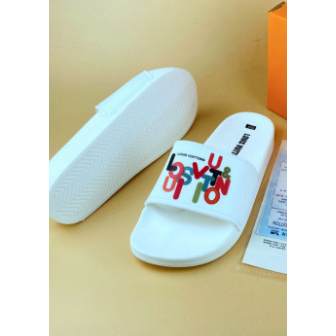 Dép nam LV dép nam quai ngang mẫu mới nhất 2 màu trắng đen quai cao su mềm mại hót 2023 | BigBuy360 - bigbuy360.vn