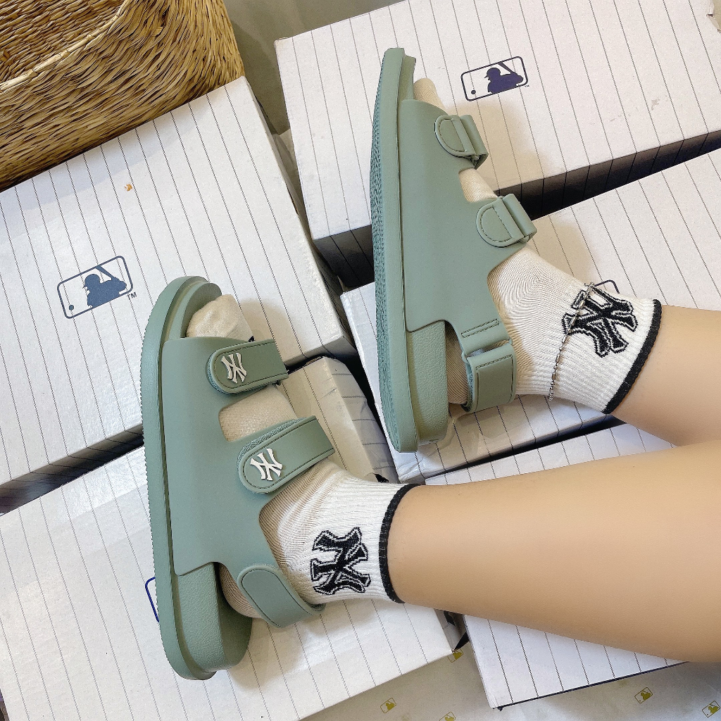 [CHÍNH HÃNG] GIÀY SANDAL MLB -  XANH MINT NY - QUAI NHỰA - CODE : 3ASDCBS33