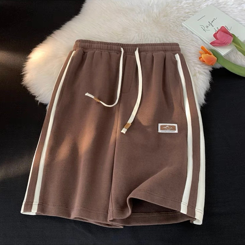 Quần Short Nam Nữ Phối 2 Sọc to bé Logo NAD Unisex Chất Cotton - Quần Đùi Unisex Thể Thao Mặc Thoáng Mát QĐ 1