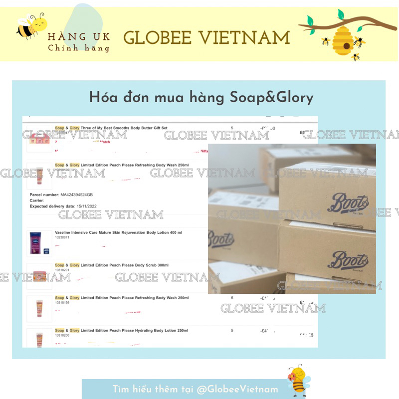 Body butter - Bơ dưỡng thể toàn thân Soap &Glory 300ml  be