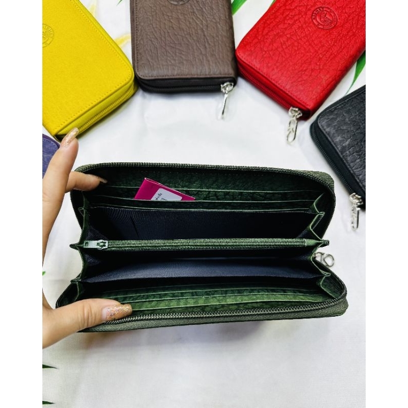 Ví Nữ Da Voi Thái Lan 1 Khóa Kéo