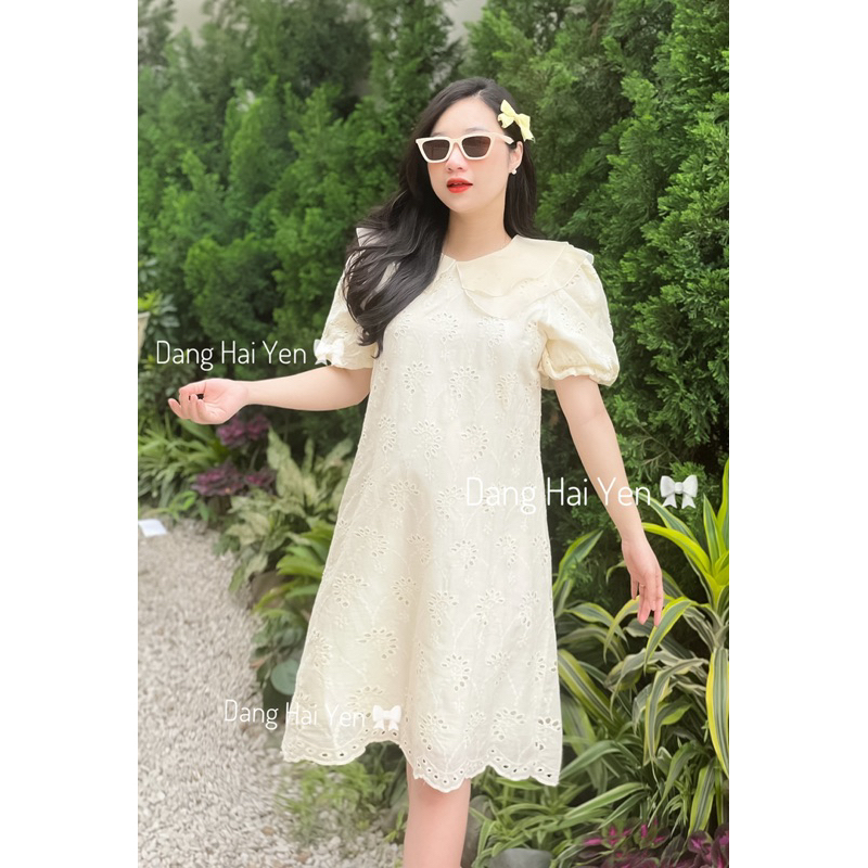 Váy Xuông Cổ Ren Kise Dress Tiểu Thư