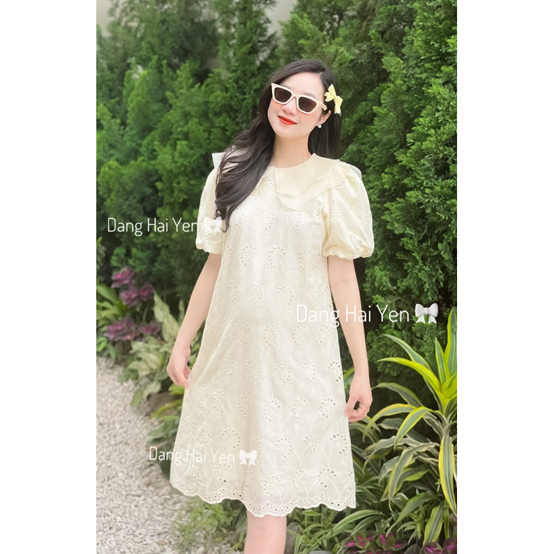 Váy Xuông Cổ Ren Kise Dress Tiểu Thư