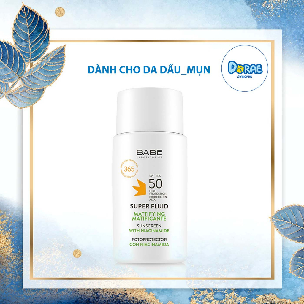 ✅[Chính hãng BABE] Kem chống nắng phổ rộng Babe super fluid sunscreen Spf 50_50ml