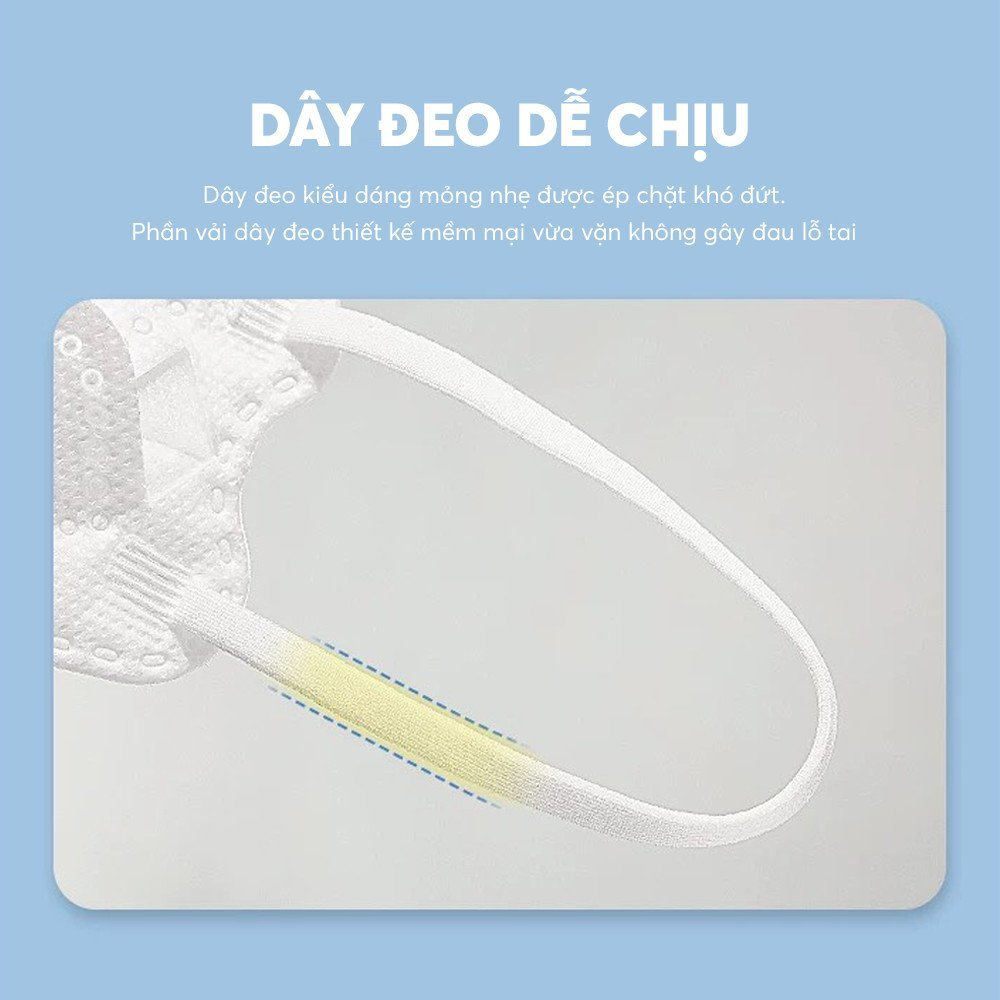 Combo 50 khẩu trang kf94,5D 4 lớp kháng khuẩn, kháng bụi bẩn 96% vải mịn dễ đeo không gây đau tai phong cách hàn quốc