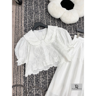 Set thô boy áo croptop chân váy dài
