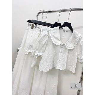Set thô boy áo croptop chân váy dài