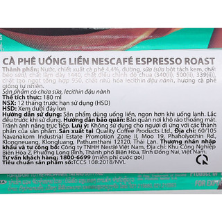 Cà phê sữa NesCafé Espresso Roast 180ml