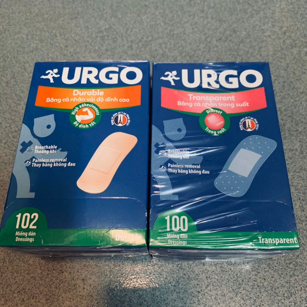 Combo 10 miếng Băng Cá Nhân trong suốt và Vải Độ Dính Cao Urgo Durable