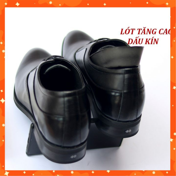 Giày Tây Nam Đep Buộc Dây Cao Cấp Da Bò Thật Đế Tăng Chiều Cao, Giày Da Nam Công Sở Sang Trọng Trẻ Trung
