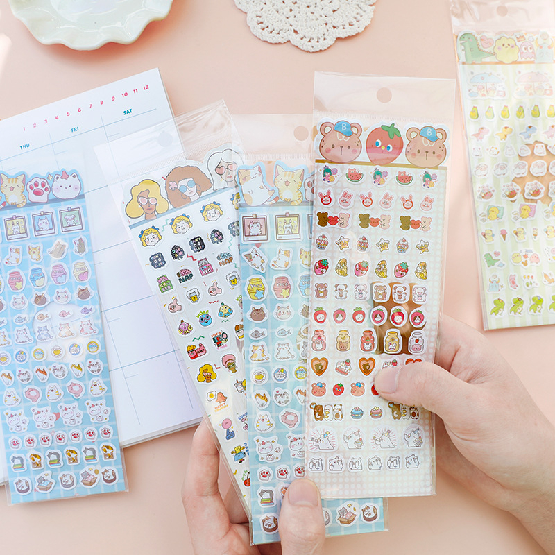 Sticker Mini Cute Dễ Thương Hình Dán Trong Suốt Anime Dán Sổ Tay Bò Sữa ST85