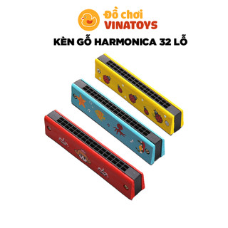 Đồ chơi cho bé kèn harmonica 32 lỗ bằng gỗ giúp bé phát triển khả năng âm nhạc Đồ chơi gỗ thông minh VINATOYS