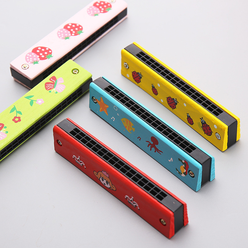 Đồ Chơi Âm Nhạc Kèn Harmonica 32 Lỗ Bằng Gỗ Phát Triển Tư Duy Âm Nhạc Cho Bé