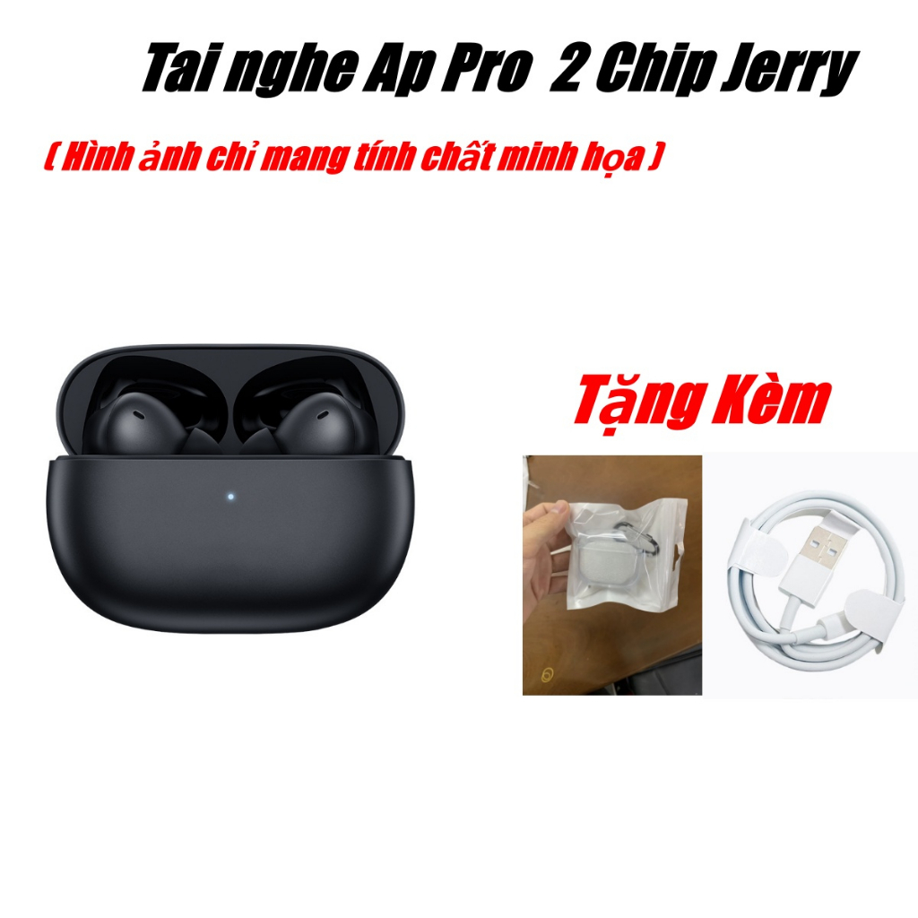 Tai nghe Bluetooh Ap Pro 2 chip jerry 6973  có Vuốt Tăng Giảm âm lượng trên Tai